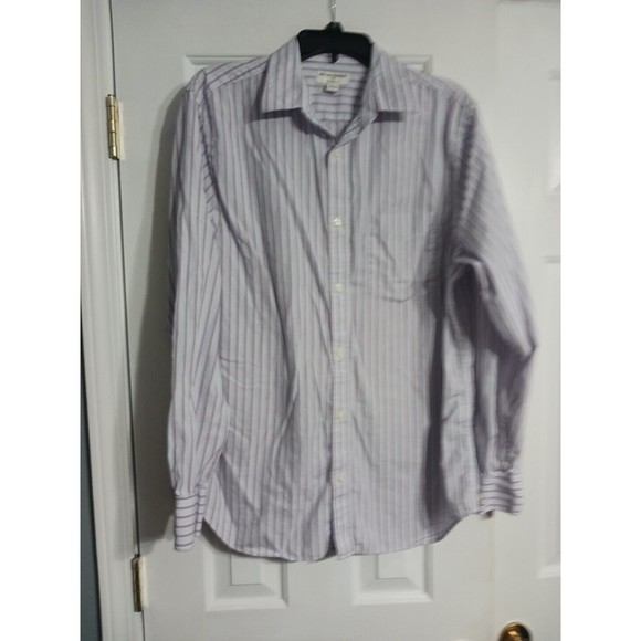 Men's Banana Republic Striped Button Down Dress Shirt Size Large 16-16 1/2 Class - Picture 1 of 7